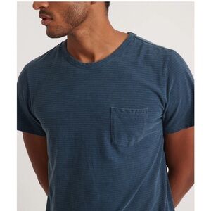 MARINE LAYER men’s pocket tee sz L navy pinstripe